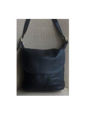 Vintage Coach Whitney Saddle Bag Shoulder Bag Black Leather Handbag 4115